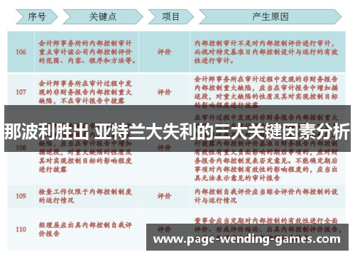 那波利胜出 亚特兰大失利的三大关键因素分析 那波利胜出 亚特兰大失利的三大关键因素分析
